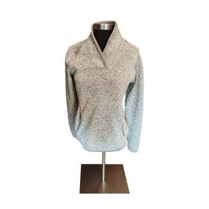 Eddie Bauer Gray Mock V-neck Sweater